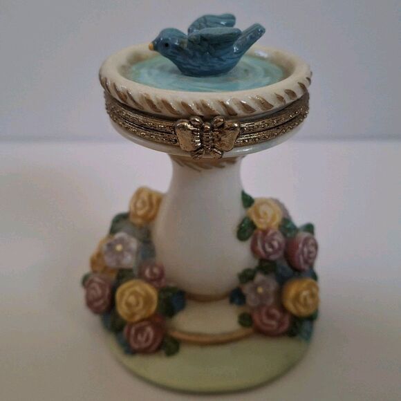 Vtg PHB Midwest Of Cannon Falls Bird Bath Trinket Box 1999 Collectible - Picture 1 of 4